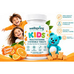 Wellspring Kids Multivitamin Chewable Tablets – Orange Flavor, 60 Tablets